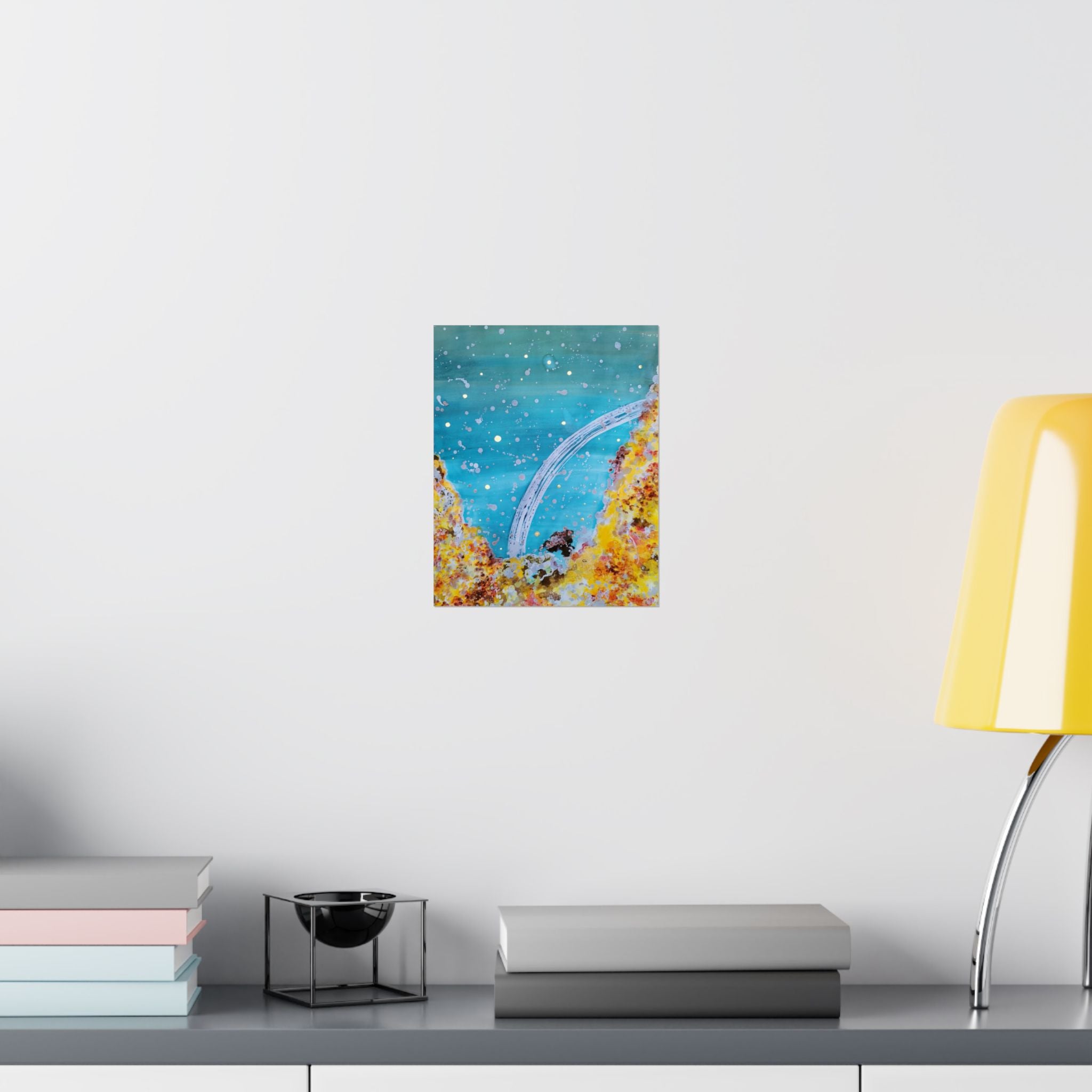 Abstract Ocean Sky Poster — Turquoise Arch Matte Vertical Art Print