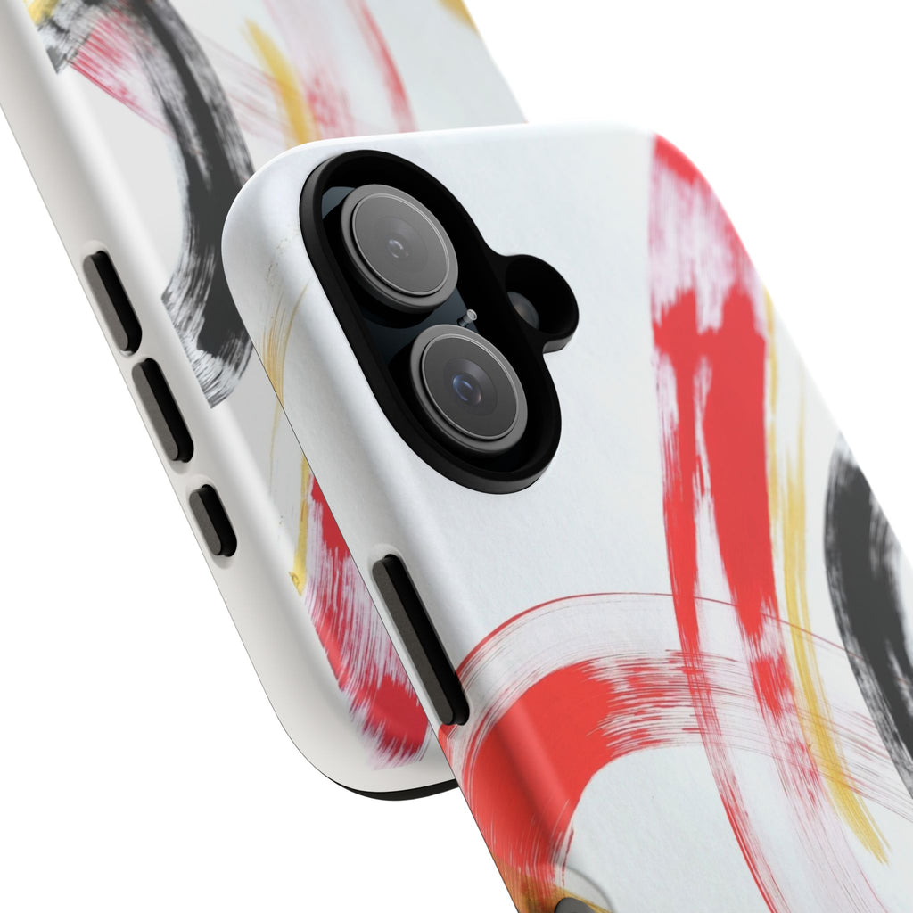 Tough Cases — Abstract Red & Black Brushstroke Phone Case by Paola Capon