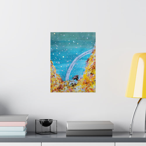 Abstract Ocean Sky Poster — Turquoise Arch Matte Vertical Art Print