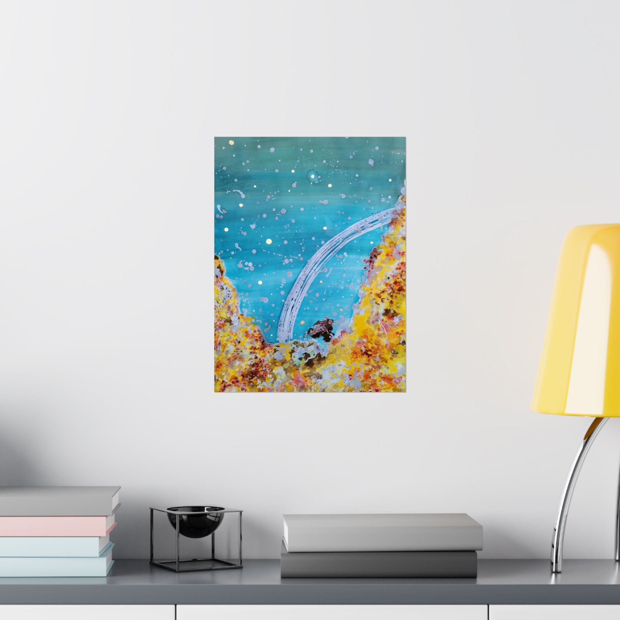 Abstract Ocean Sky Poster — Turquoise Arch Matte Vertical Art Print