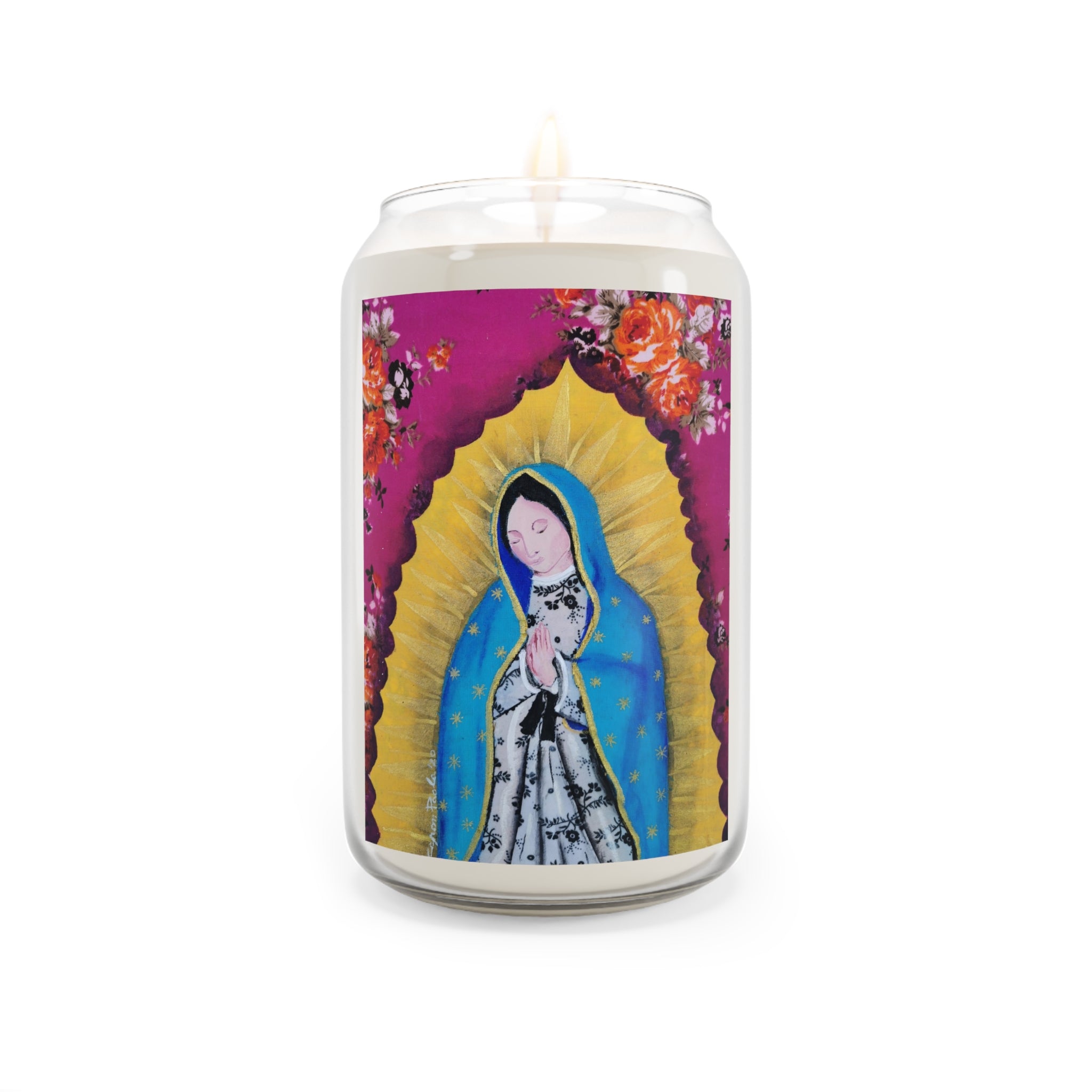 Our Lady of Guadalupe Scented Soy Candle 13.75 oz — Devotional Religious Candle, Prayer & Home Altar Gift