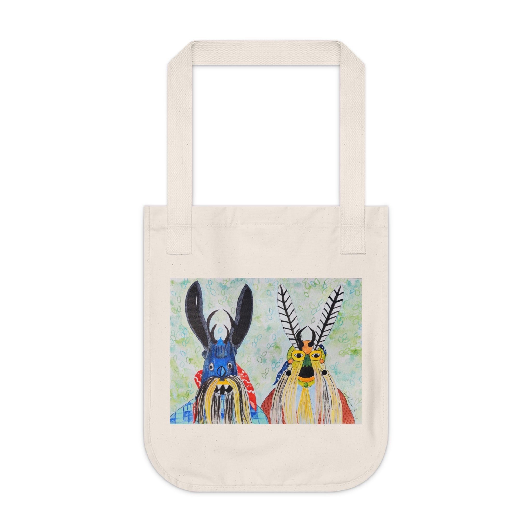 Tote Bag — Colorful Folk Art Animal Portraits Canvas Tote