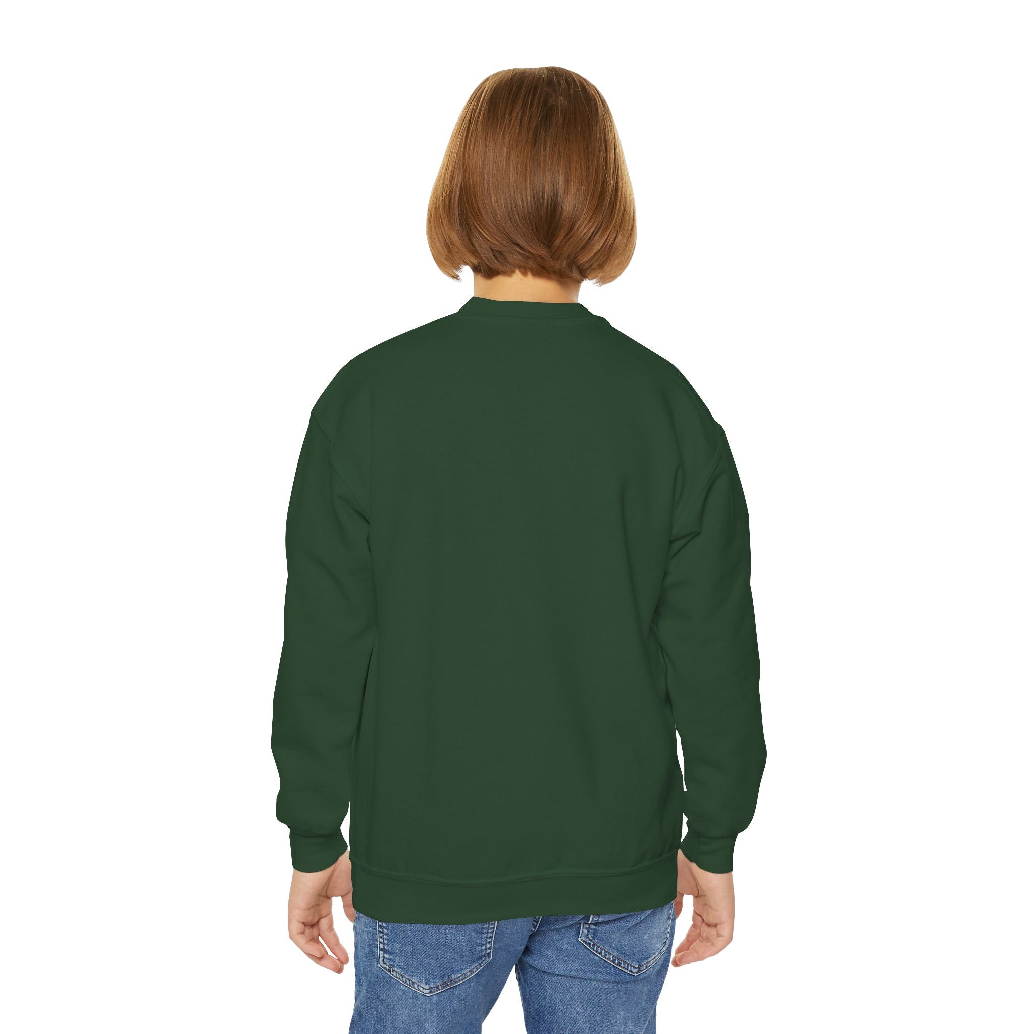 "Tin Heart" Youth Crewneck Sweatshirt — Bright Sacred Heart Graphic Tee for Kids