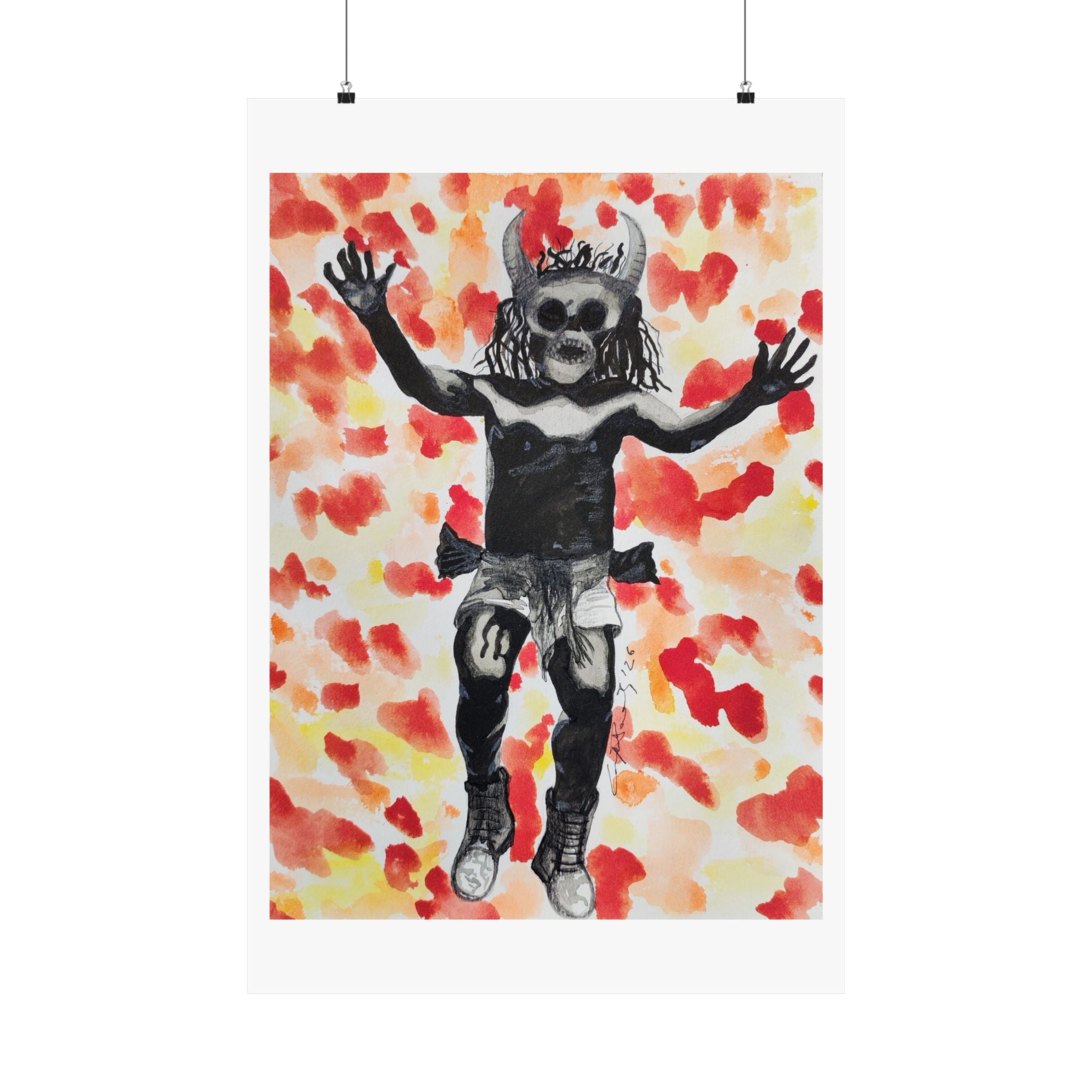 "Diablo de Tilcajete" Devil kid Art Poster — Grunge Pop Surreal Matte Vertical Print