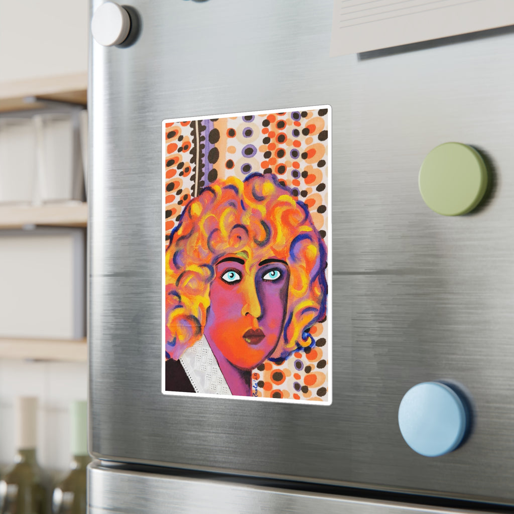 Retro Pop Art Face Vinyl Sticker – Kiss-Cut Decorative Decal