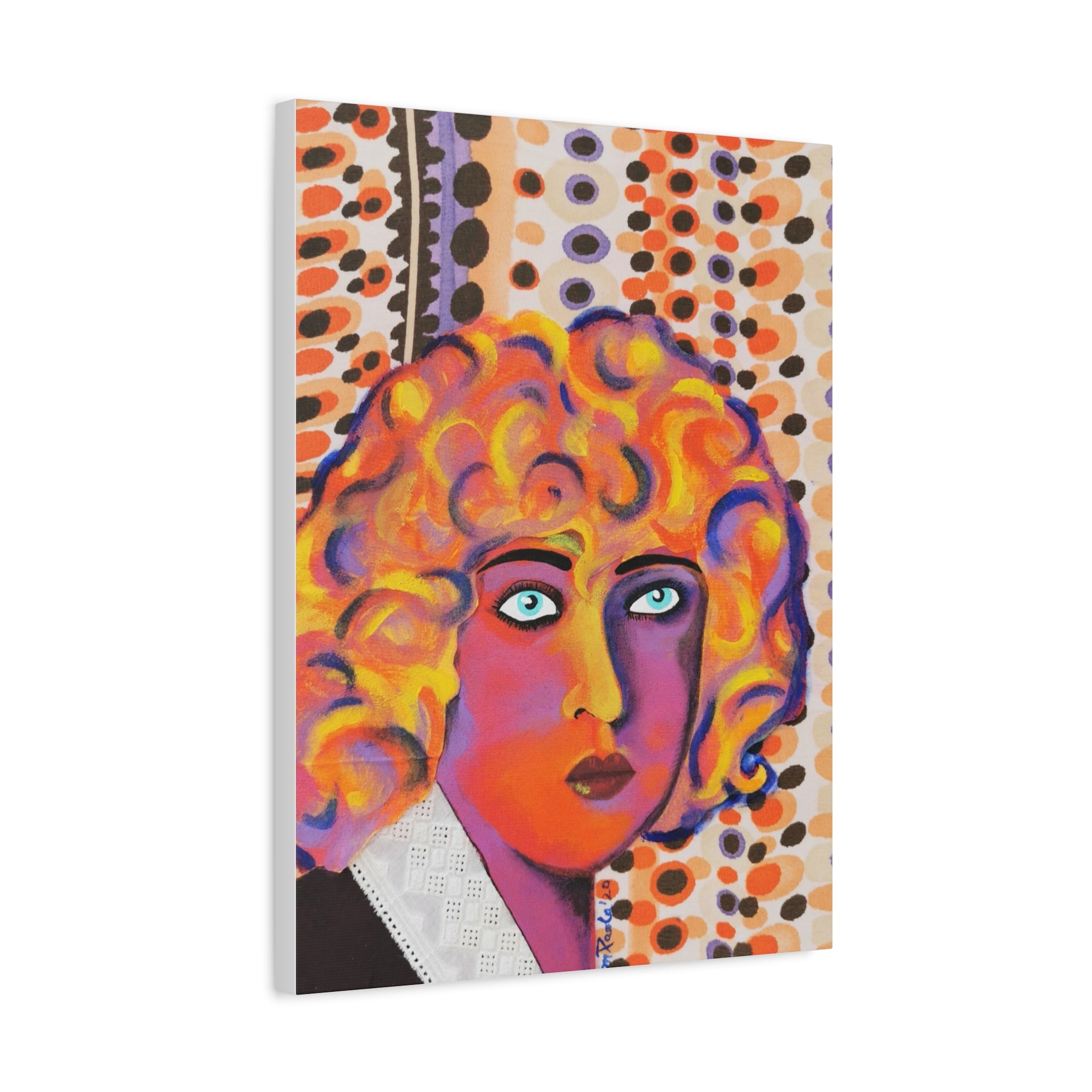 Colorful Pop Art Nahui Olin Portrait Canvas - Matte Stretched Wall Art