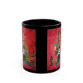 Anatomical Spine & Flowers Black Mug – Gothic Floral Coffee Cup (11oz/15oz)