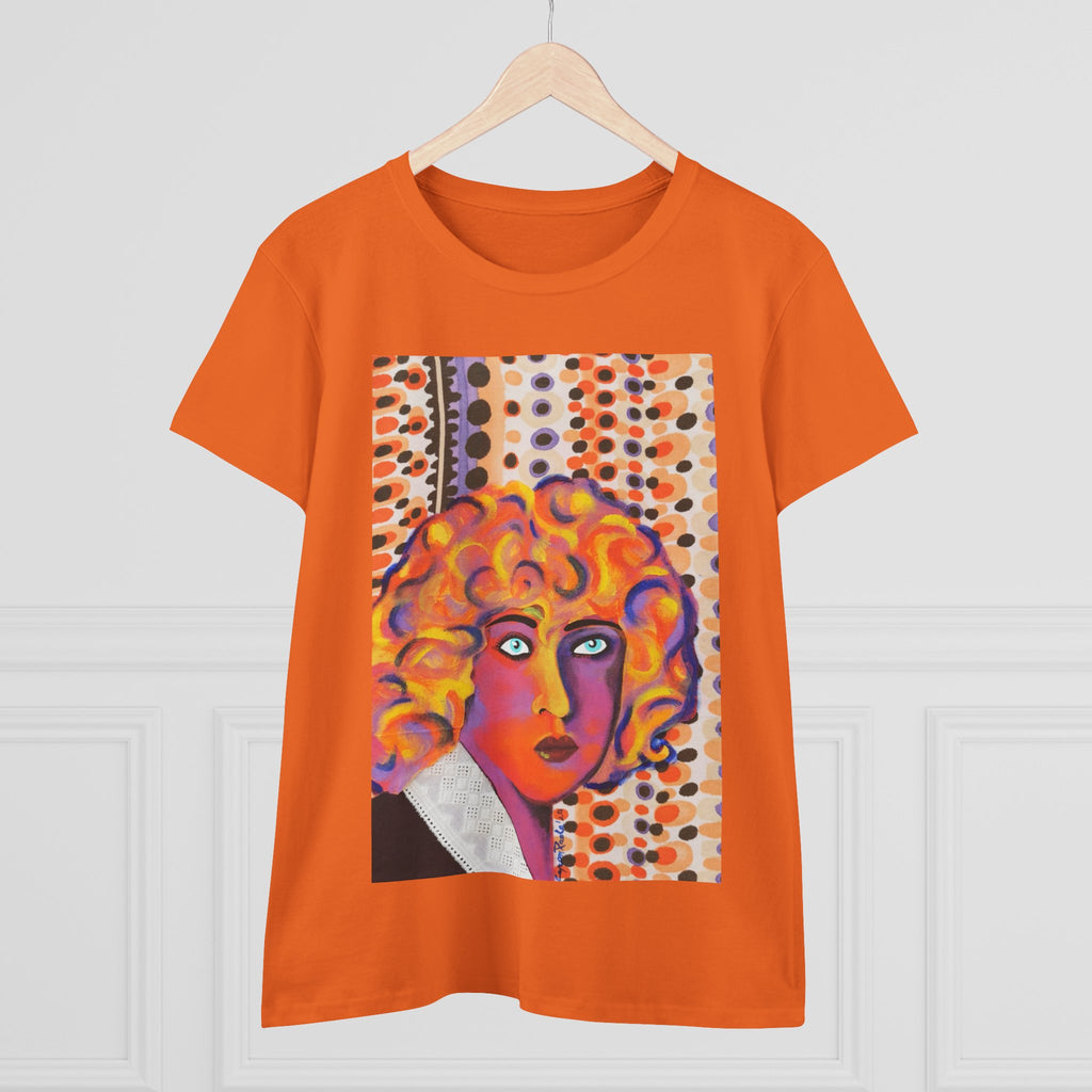 Artistic Nahui Olin Portrait Tee — Vibrant Pop Art Woman Graphic T‑Shirt