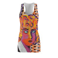 Abstract Pop Art Racerback Dress — Bold Colorful Portrait Print