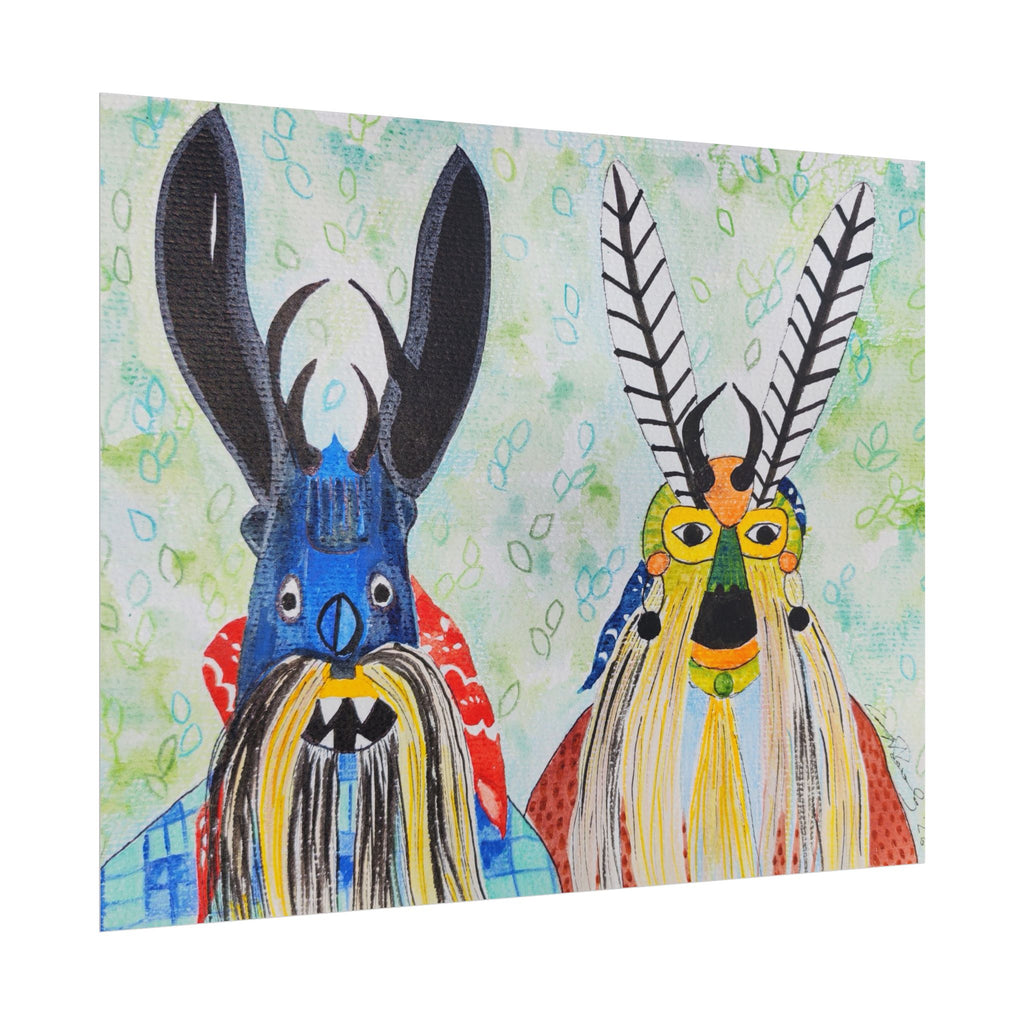 Rolled Poster — Colorful Folk Mask Art Print