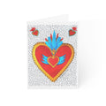 Folk Art Sacred Heart Greeting Card — Blank Inside (Single or Multipack)