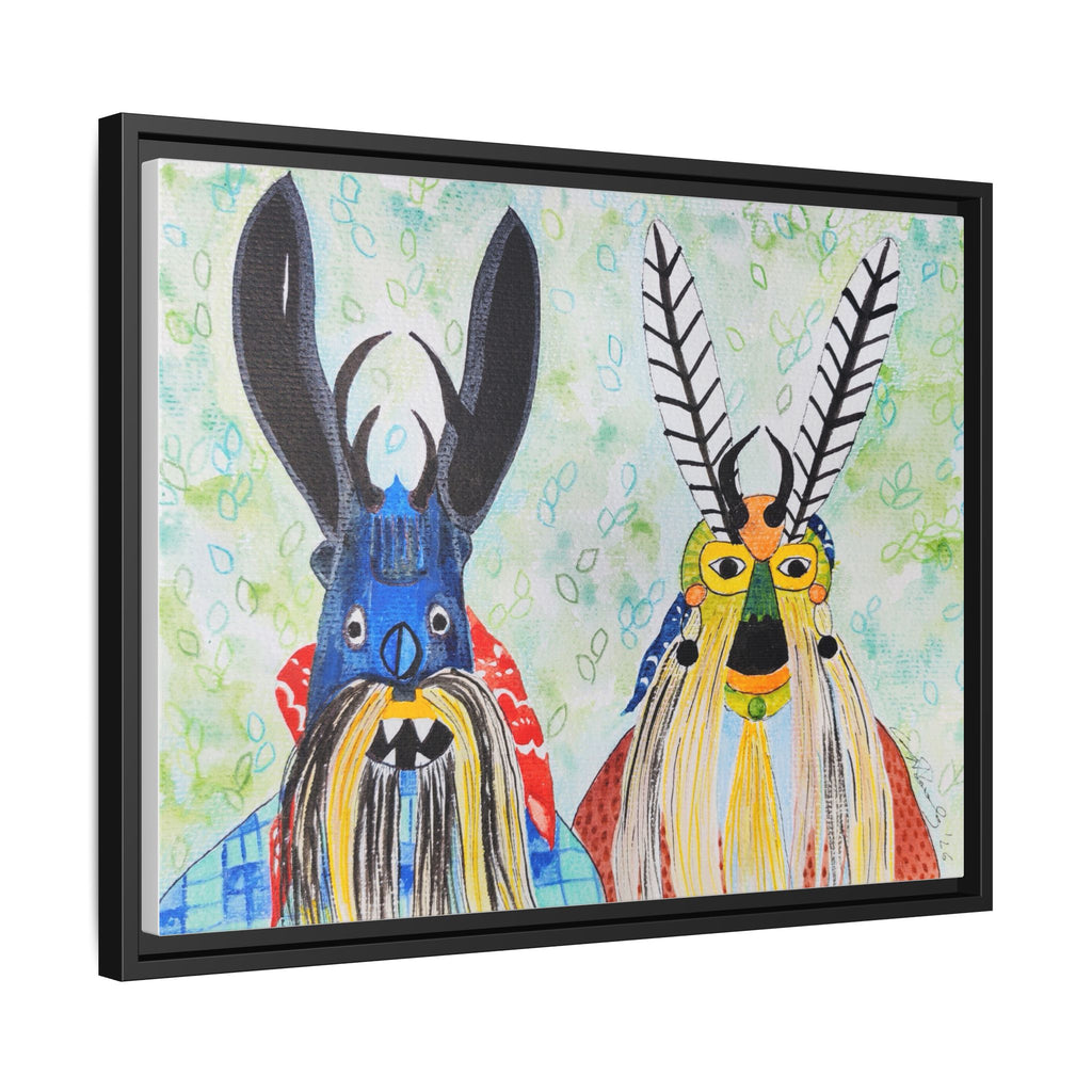 Colorful Folk Mask Matte Canvas Print (Framed)
