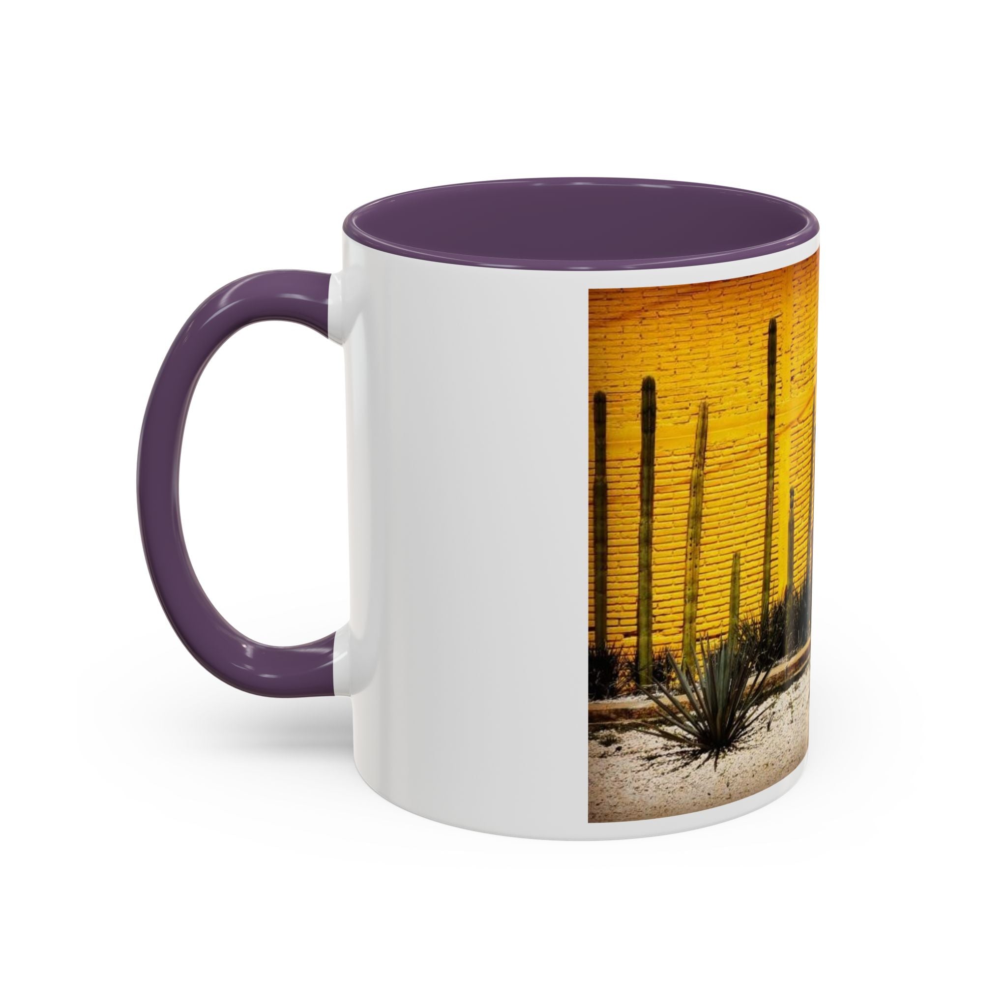 Desert Sunset Coffee Mug — Saguaro Cactus Accent Mug (11/15 oz)