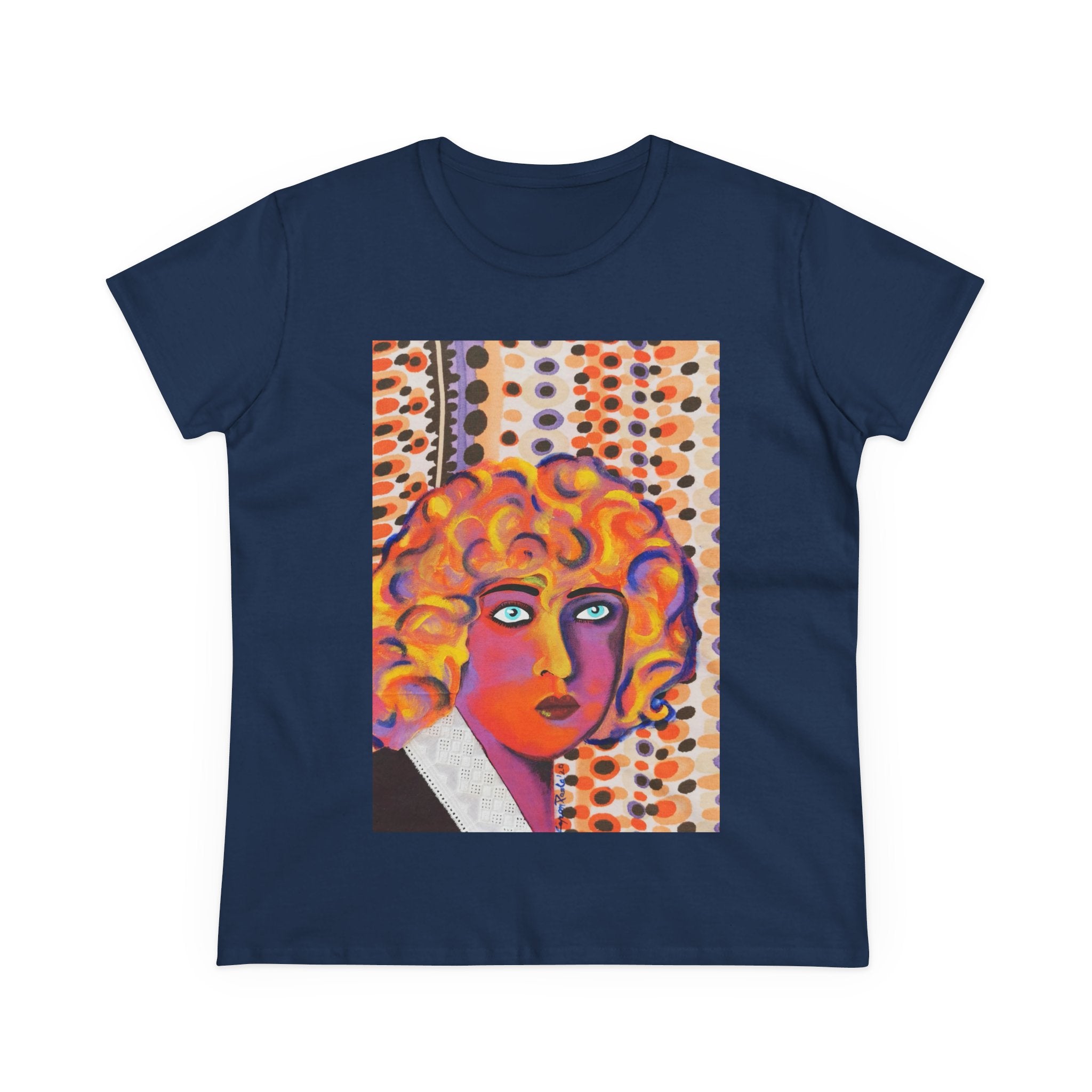 Artistic Nahui Olin Portrait Tee — Vibrant Pop Art Woman Graphic T‑Shirt