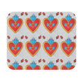Sacred Heart Pattern Mouse Pad — Colorful Folk Art Desk Mat