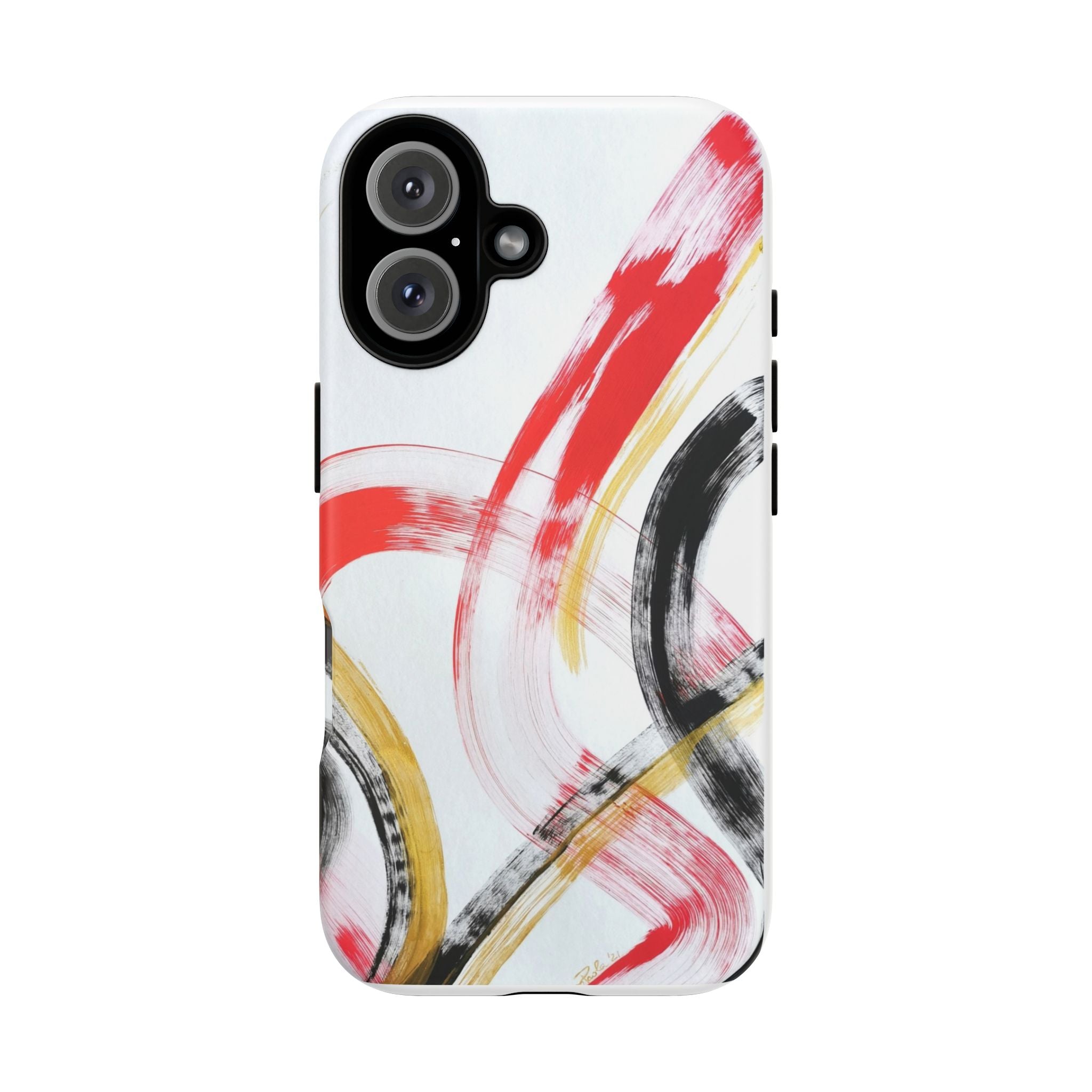 Tough Cases — Abstract Red & Black Brushstroke Phone Case by Paola Capon