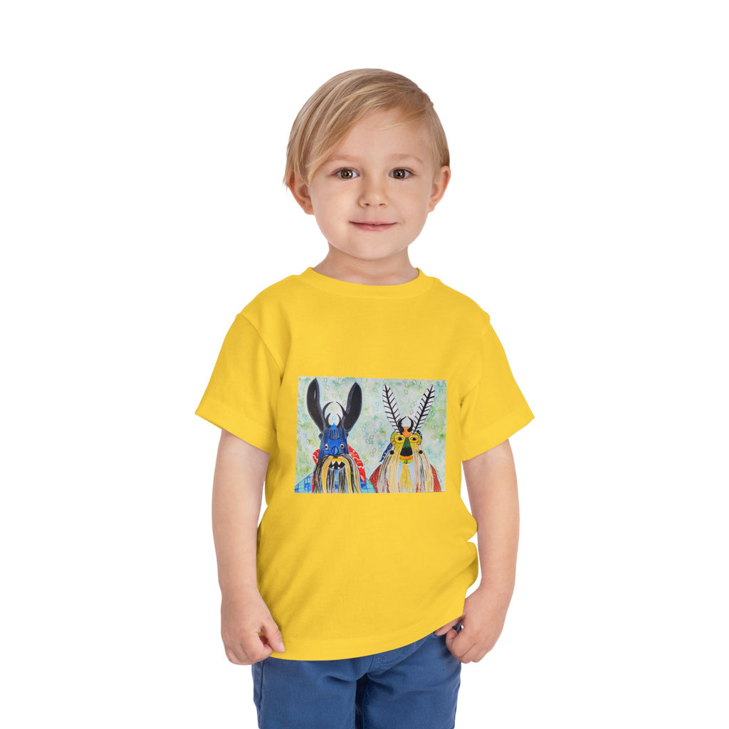 Toddler Tee — Colorful Folk Deer Illustration Kids Shirt