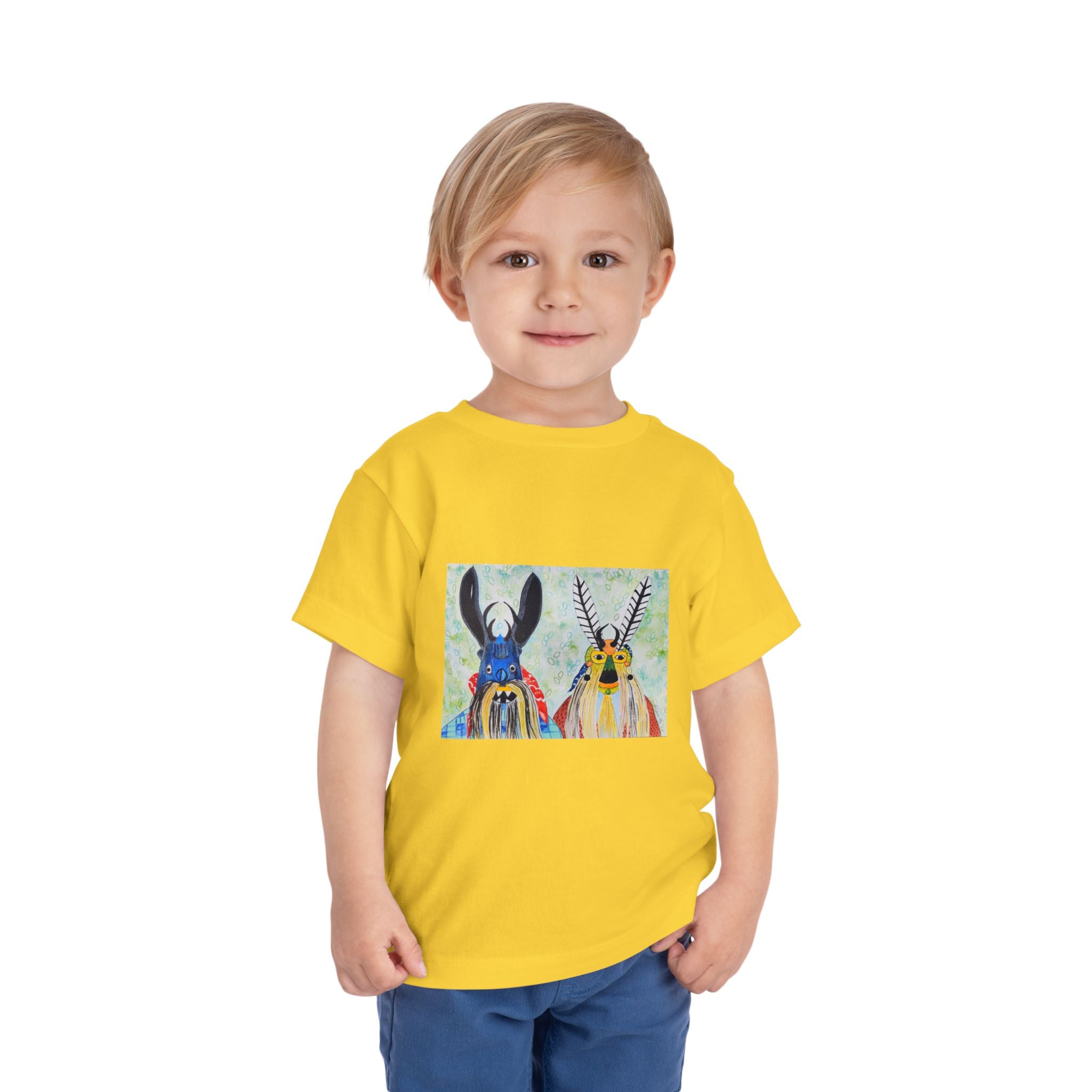 Toddler Tee — Colorful Folk Deer Illustration Kids Shirt