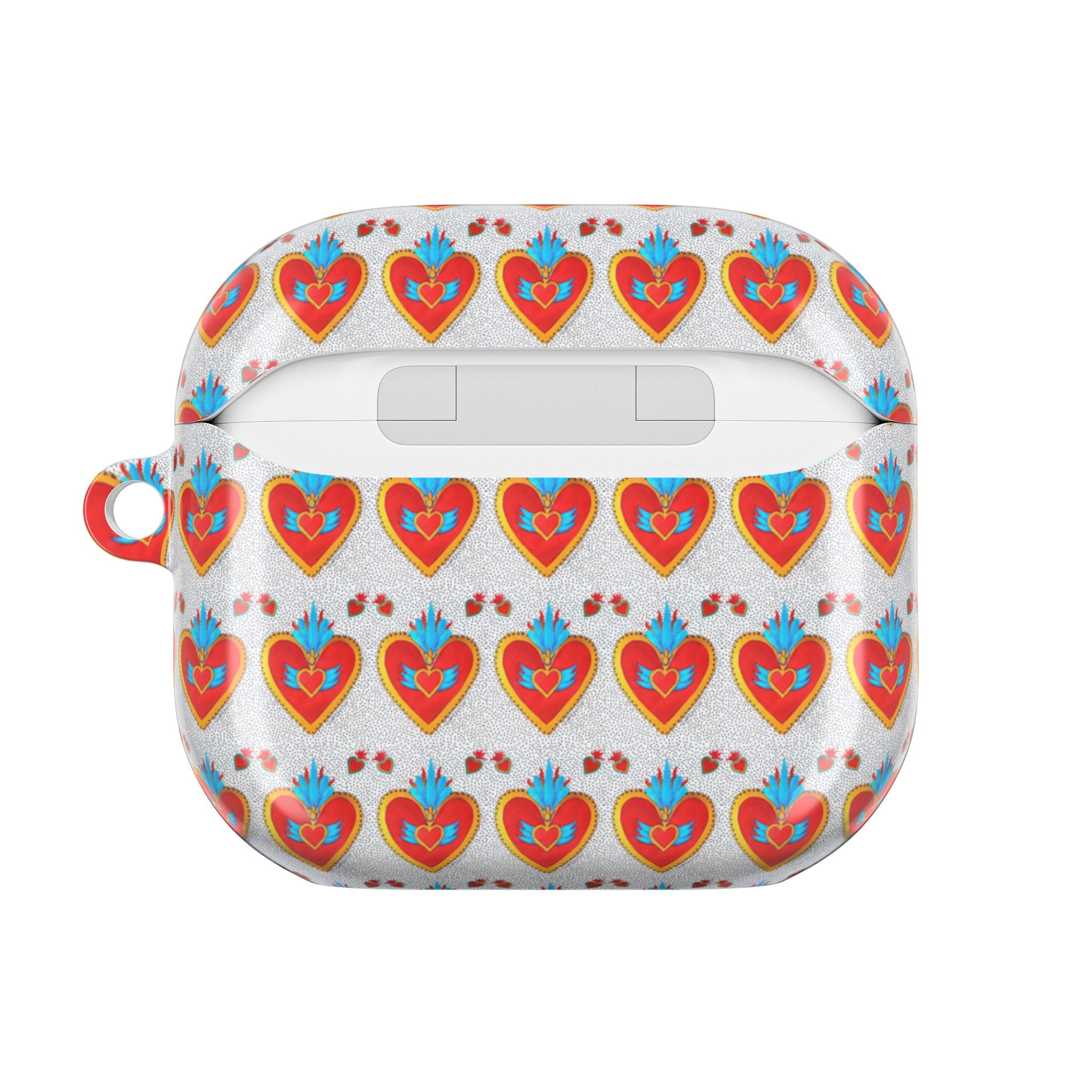 Heart Pattern AirPod Case — Colorful Folk Art Hearts Protective Cover