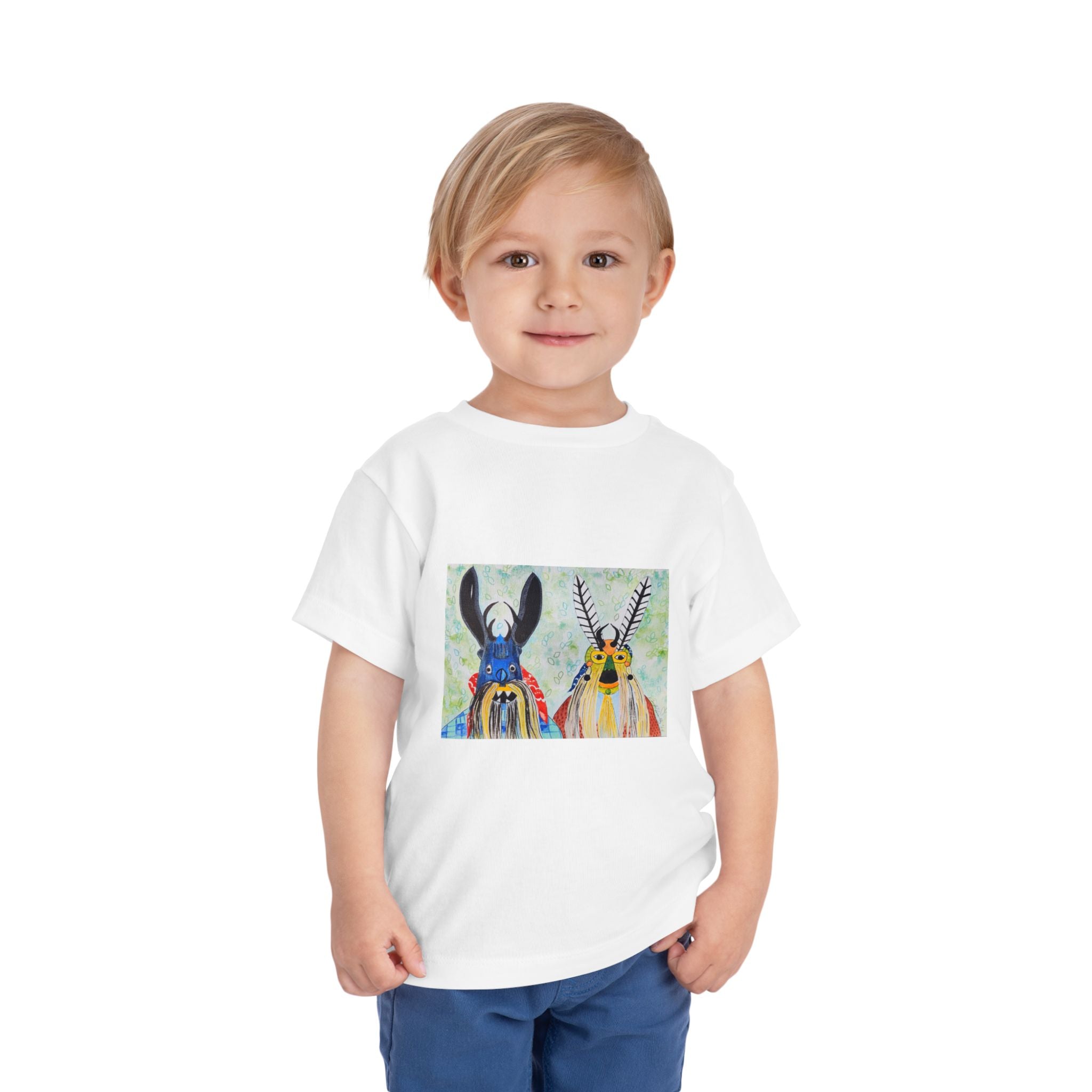 Toddler Tee — Colorful Folk Deer Illustration Kids Shirt