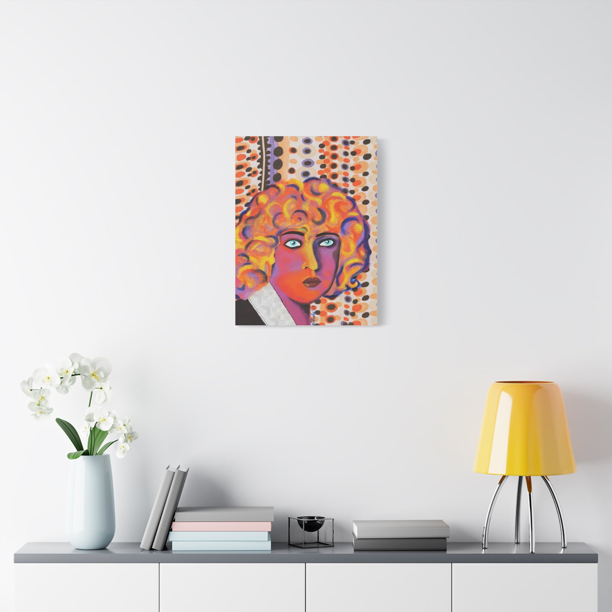 Colorful Pop Art Nahui Olin Portrait Canvas - Matte Stretched Wall Art