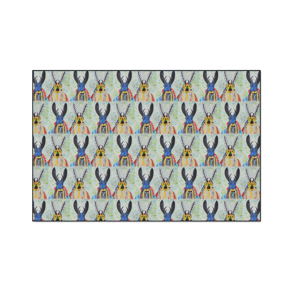 Donkey Pattern Heavy Duty Floor Mat — Colorful Southwestern Donkey Repeat Rug for Entryway & Kitchen