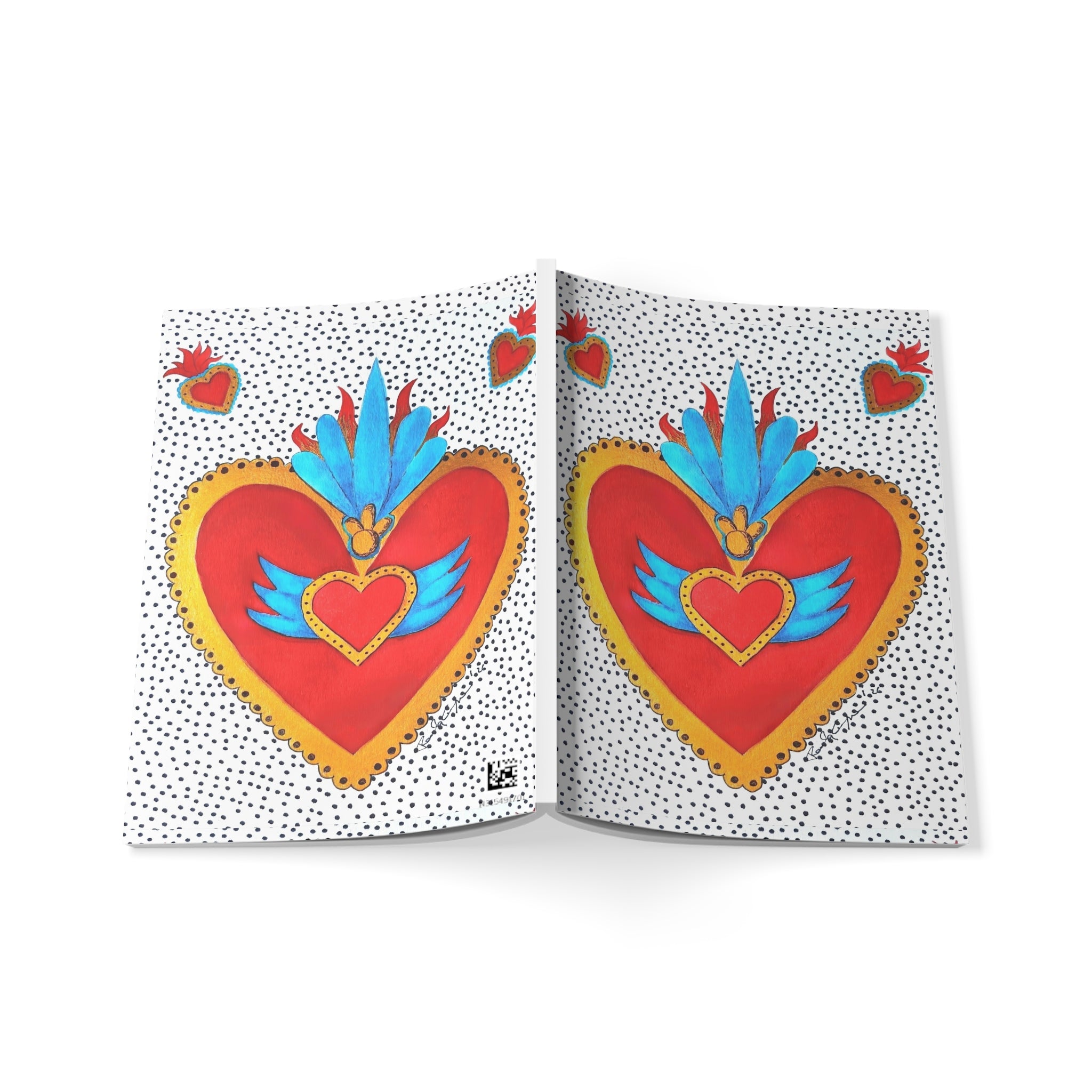 A5 Sacred Heart Notebook — Colorful Folk Art Journal