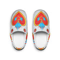 Heart Paisley Indoor Slippers — Women's Cozy Red & Teal Lounge Shoes