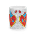 Tasse en céramique « Heart Folk Art » — Motif Cœur Sacré vif (325 ml et 443 ml)