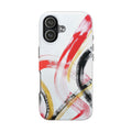 Abstract Brushstroke Tough Phone Case — Protective Artistic Design (Red, Black, Gold)