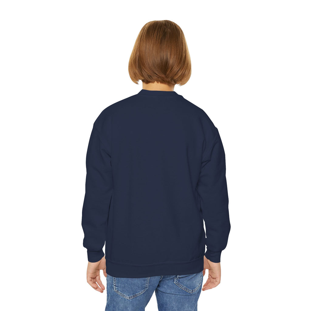 "Tin Heart" Youth Crewneck Sweatshirt — Bright Sacred Heart Graphic Tee for Kids