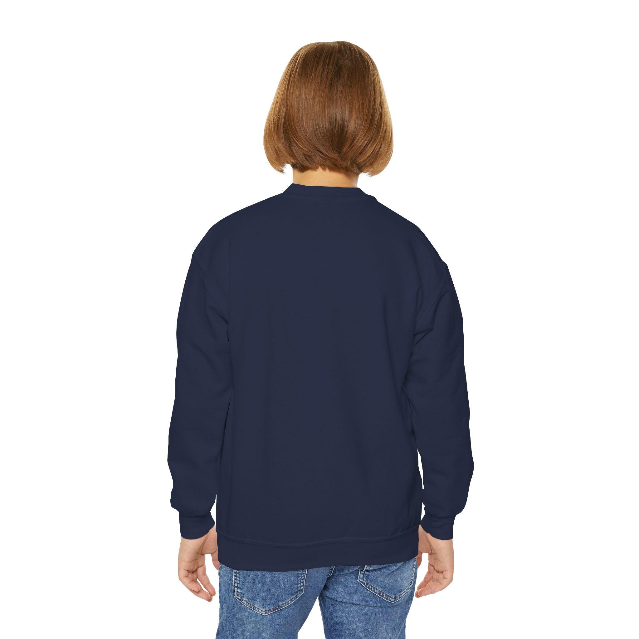 "Tin Heart" Youth Crewneck Sweatshirt — Bright Sacred Heart Graphic Tee for Kids