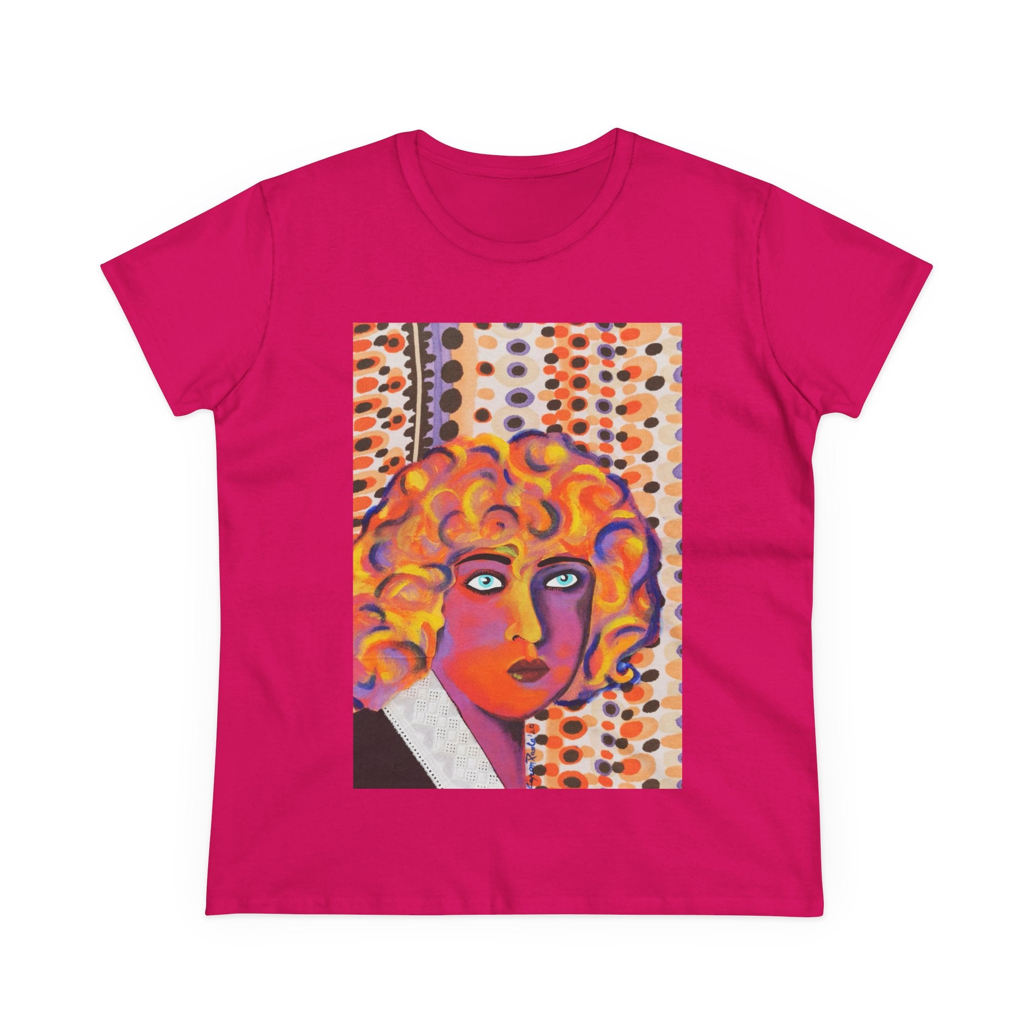 Artistic Nahui Olin Portrait Tee — Vibrant Pop Art Woman Graphic T‑Shirt