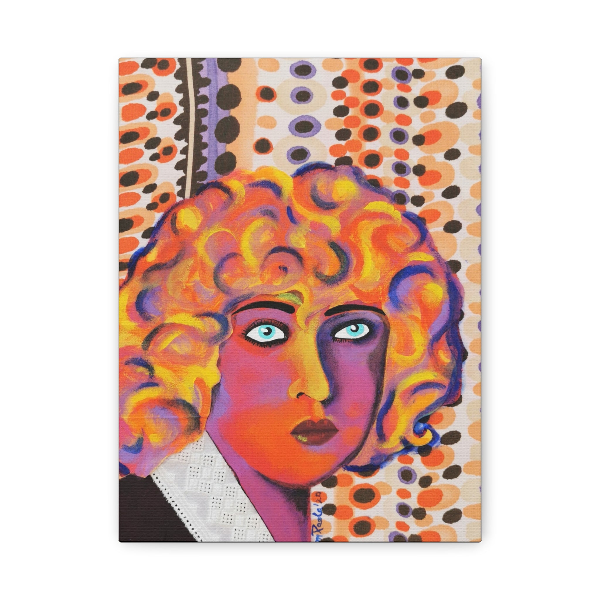 Colorful Pop Art Nahui Olin Portrait Canvas - Matte Stretched Wall Art