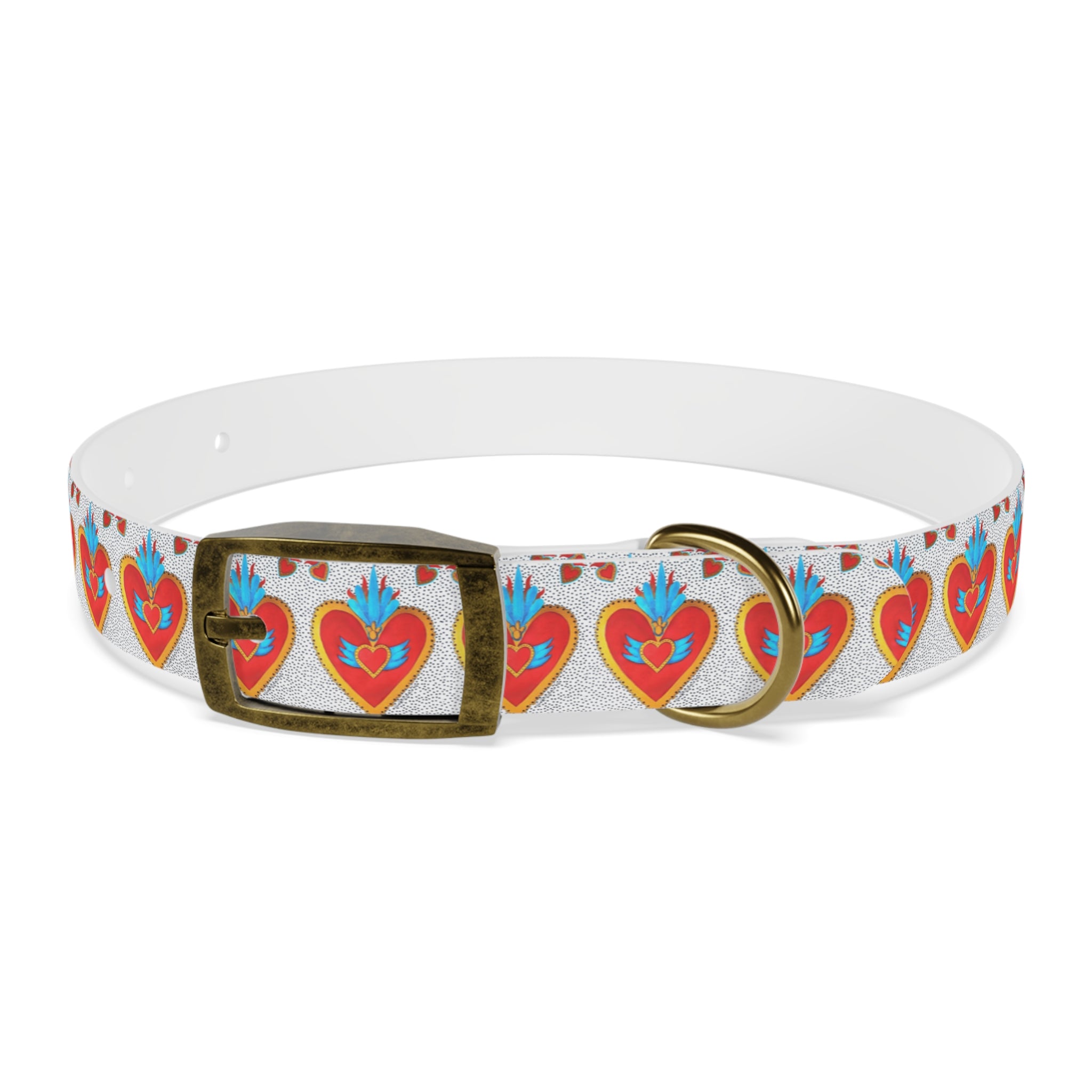 Collier pour chien motif Sacré-Cœur — Motif cœur coloré d'art populaire pour animaux de compagnie