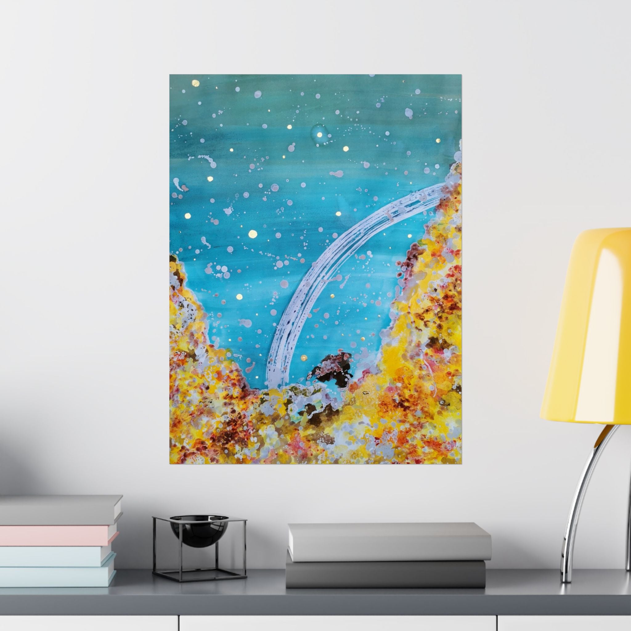 Abstract Ocean Sky Poster — Turquoise Arch Matte Vertical Art Print