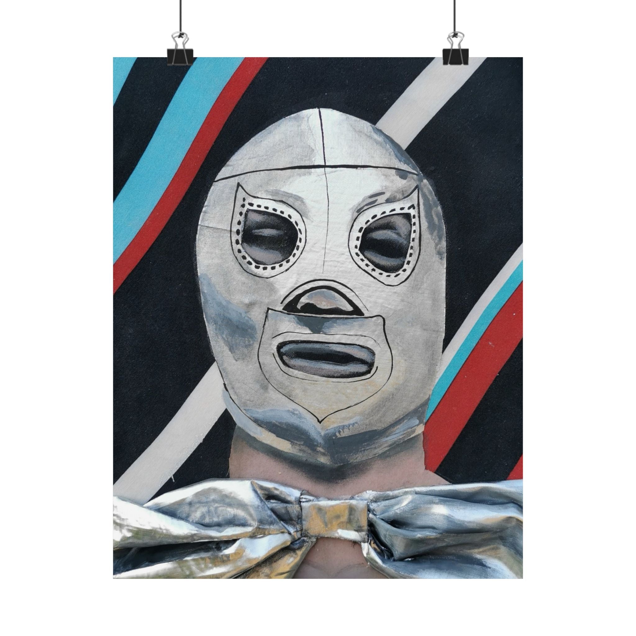 "El Santo" Luchador Mask Matte Poster — Vintage Mexican Wrestling Art Print (Vertical)