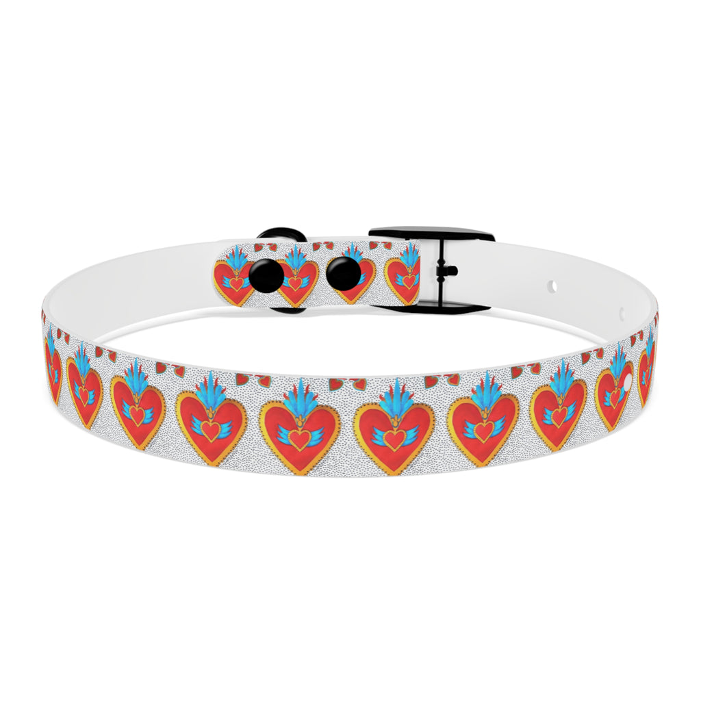 Collier pour chien motif Sacré-Cœur — Motif cœur coloré d'art populaire pour animaux de compagnie
