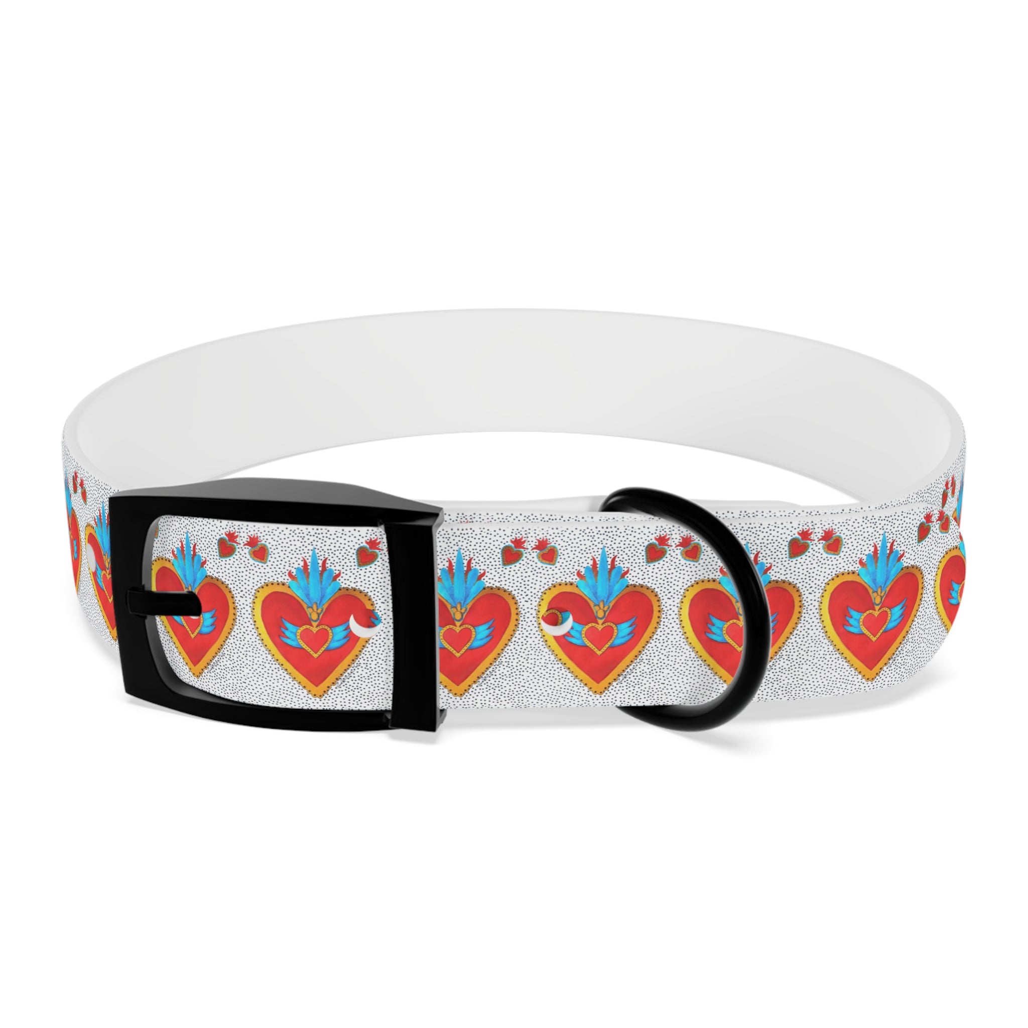Collier pour chien motif Sacré-Cœur — Motif cœur coloré d'art populaire pour animaux de compagnie
