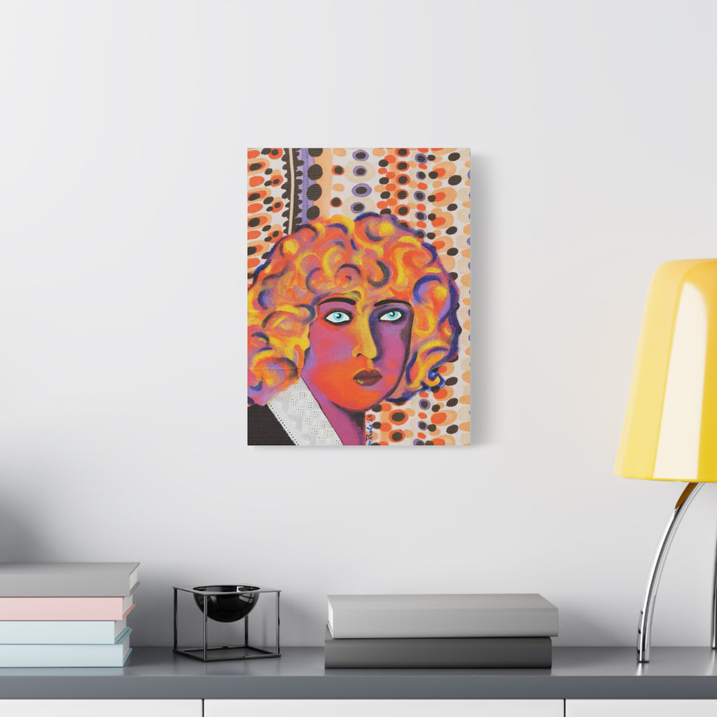 Colorful Pop Art Nahui Olin Portrait Canvas - Matte Stretched Wall Art