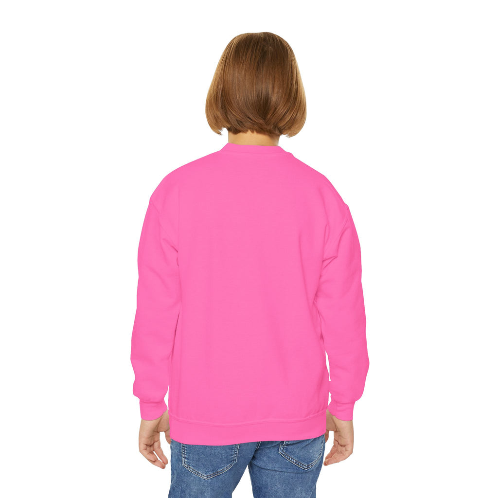 "Tin Heart" Youth Crewneck Sweatshirt — Bright Sacred Heart Graphic Tee for Kids