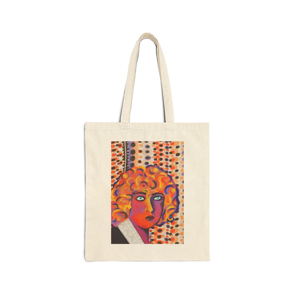 Canvas Tote Bag — Vibrant Retro Pop Art Nahui Olin Portrait Tote