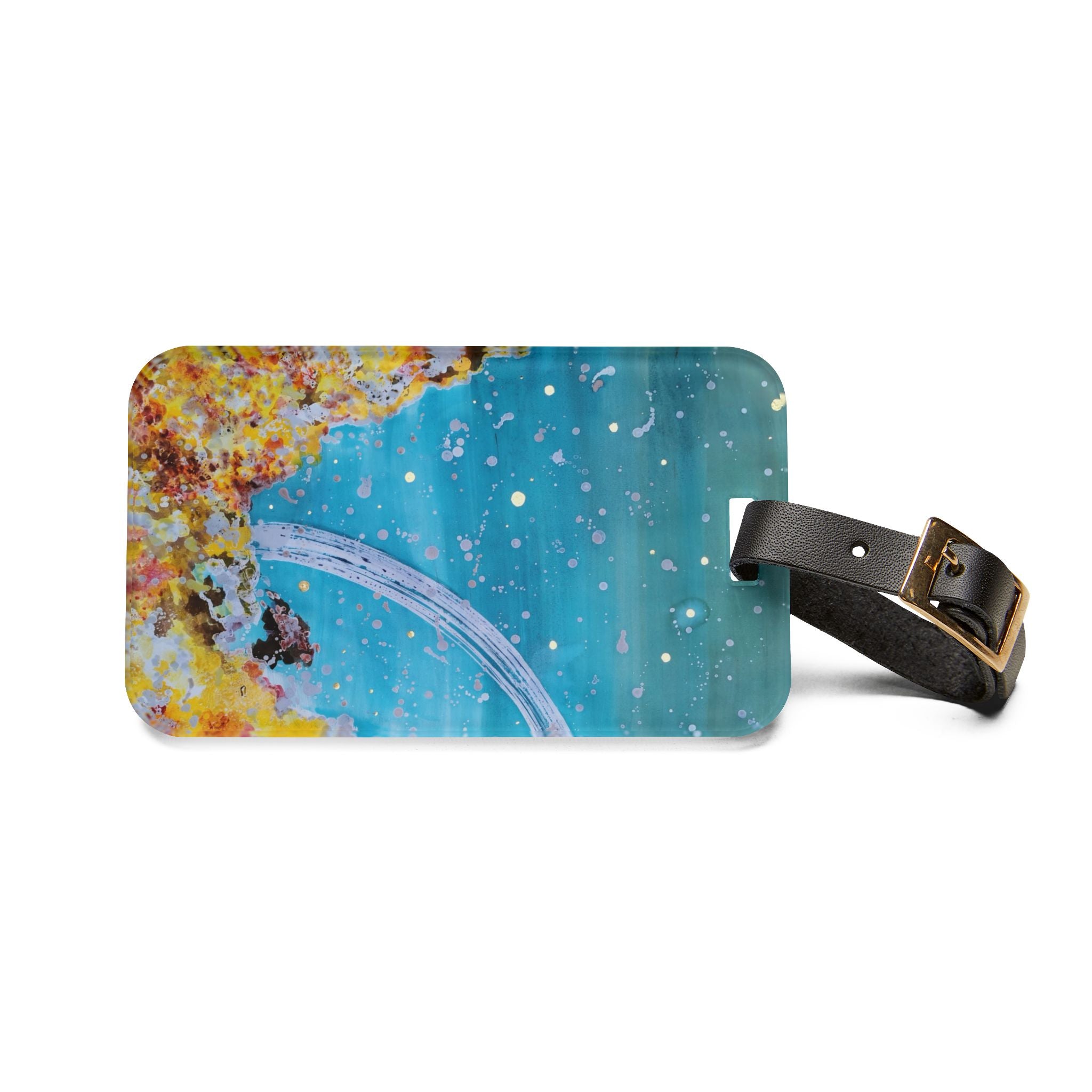 Luggage Tag — Abstract Ocean Blue Coral Design