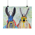 Surreal Tribal Mask Art Poster — Matte Horizontal Wall Print