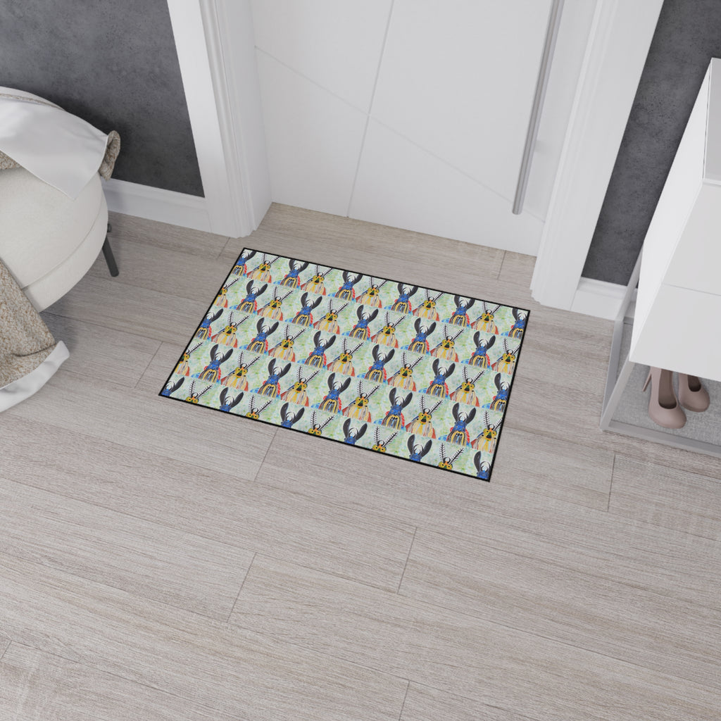Donkey Pattern Heavy Duty Floor Mat — Colorful Southwestern Donkey Repeat Rug for Entryway & Kitchen