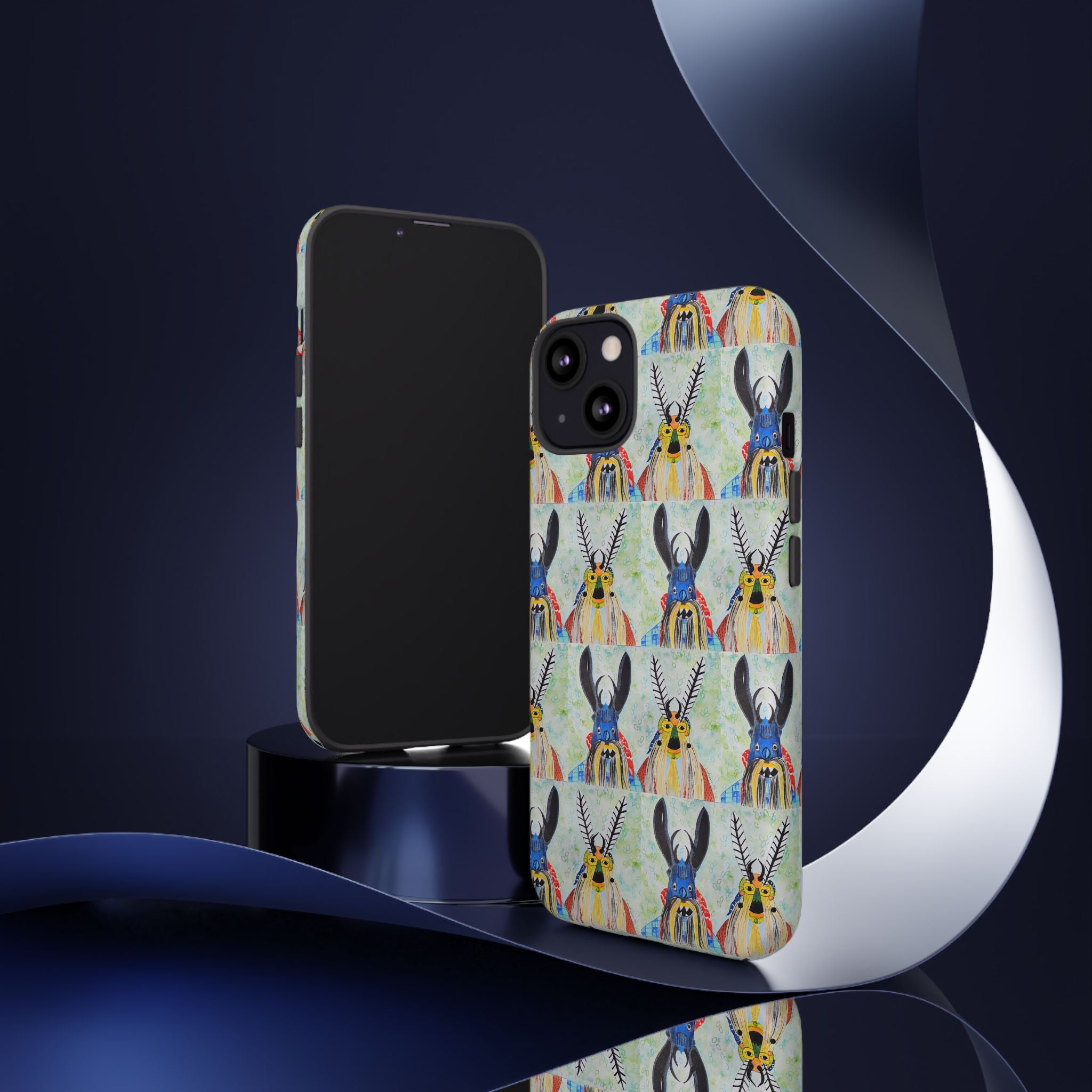 Colorful Tribal Stag Phone Case — Vibrant Antler Art Protective Case