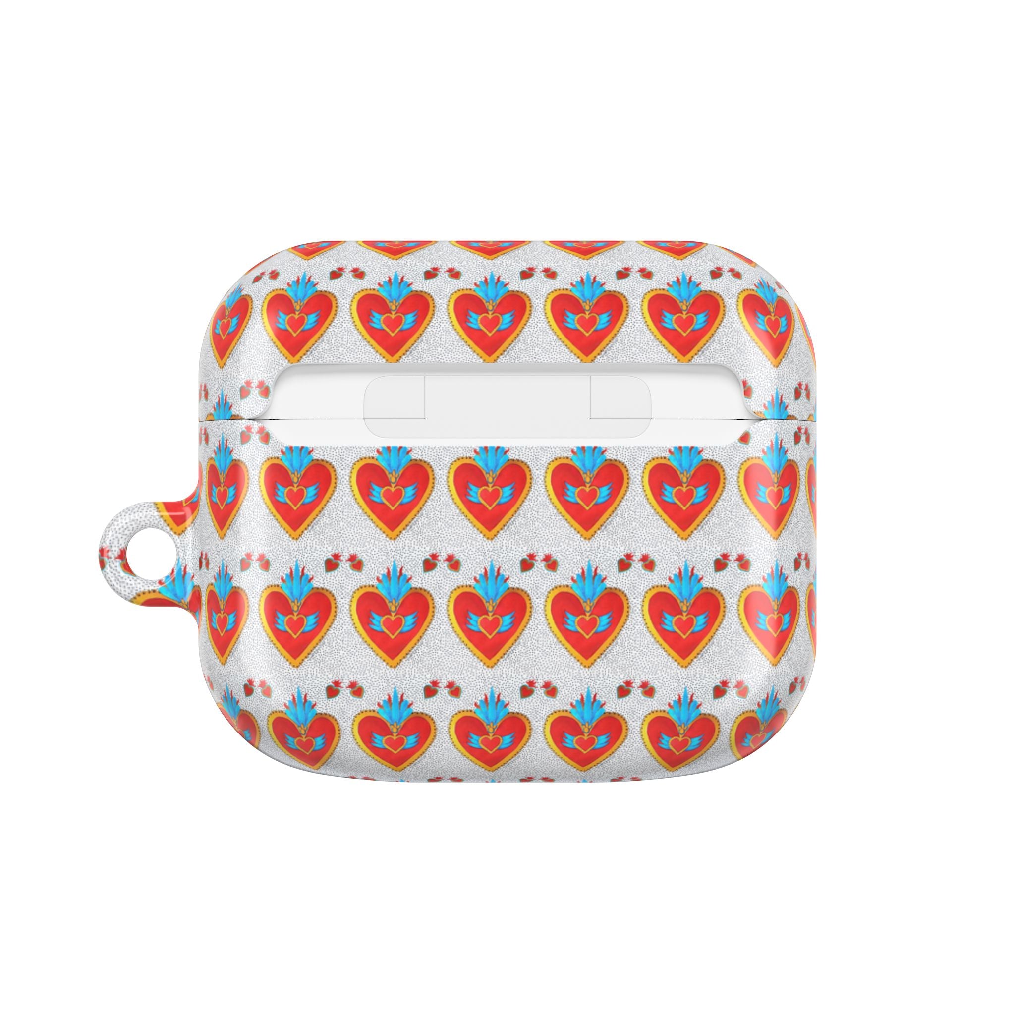 Heart Pattern AirPod Case — Colorful Folk Art Hearts Protective Cover