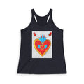 "Corazon de hojalata" Heart Racerback Tank â€” Bold Folk Art Valentine Top
