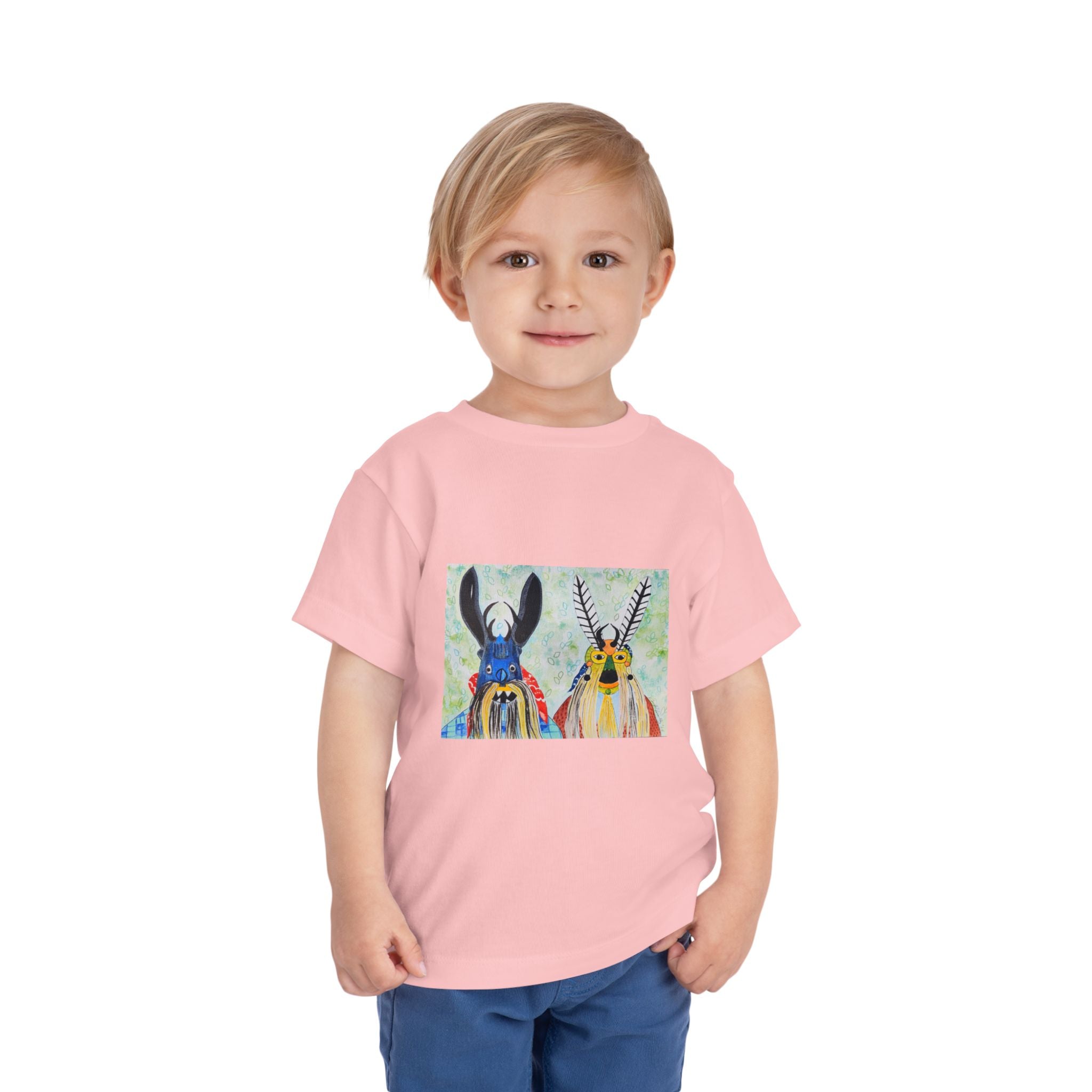 Toddler Tee — Colorful Folk Deer Illustration Kids Shirt