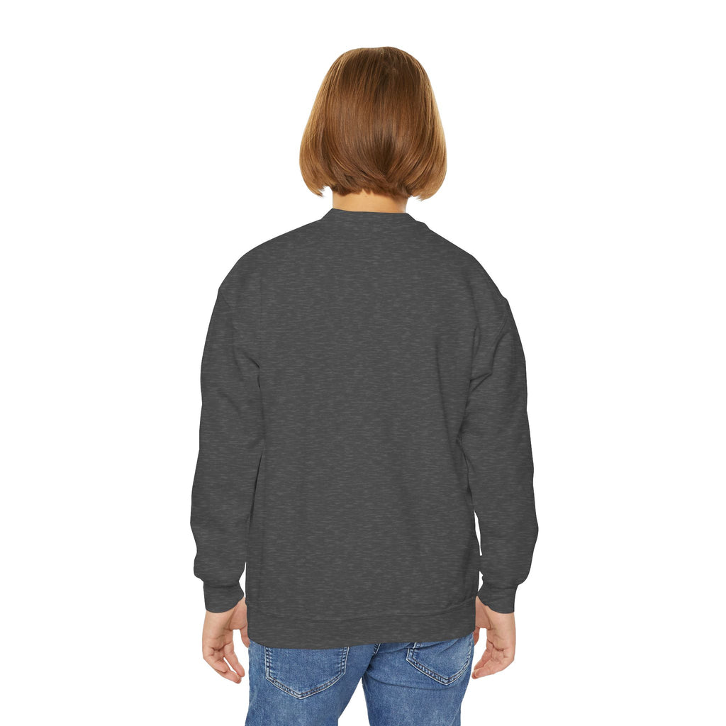"Tin Heart" Youth Crewneck Sweatshirt — Bright Sacred Heart Graphic Tee for Kids